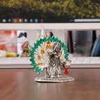 KridayKraft Elegant Cowkrishna Murti – Divine Lord Krishna Idol for Home & Office Décor, Intricately Designed Pooja Statue & Spiritual Showpiece for Living Room, Bedroom, Temple (Silver)