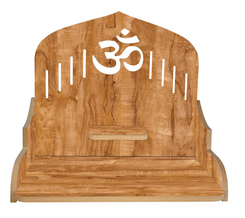LINGAZ Wall Mounted Wooden Home Pooja Temple Mandir Puja Room Items Stand Office Decor