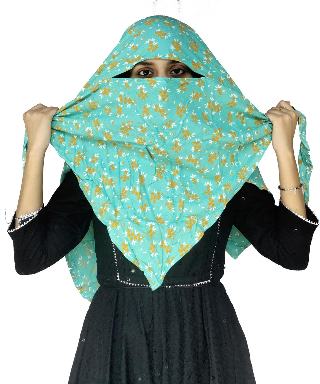 Switchon Rayon Anti Pollution Full face Scarf UV Sun Rays Protection scarf for women - Free Size (Green)