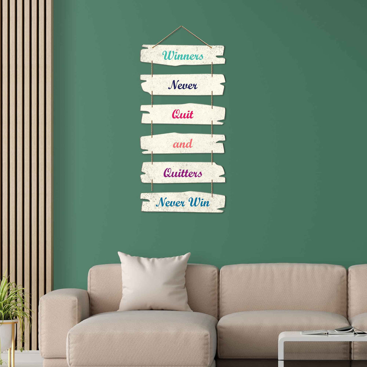 Artvibes Decorative Wall Hanging Wooden Art Decoration item for Living Room | Bedroom | Home Decor | Gifts | Quotes Decor Item | Wall Art For Hall | Mdf Wall Decoration, Set of 6 (WH_3229NR)