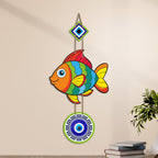 Artvibes Lucky Fish Evil Eye Wall Hanging for Home Entrance | Nazar Suraksha MDF Wall Art | Positive Energy Decor for Main Door | Living Room | Office & Balcony (WH_8531N)