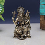 SVARUP Brass Lakshmi Narasimha Statue Narsingh Bhagwan Murti for Home Temple Office Mandir, Pooja Showpiece Height 3 Inch