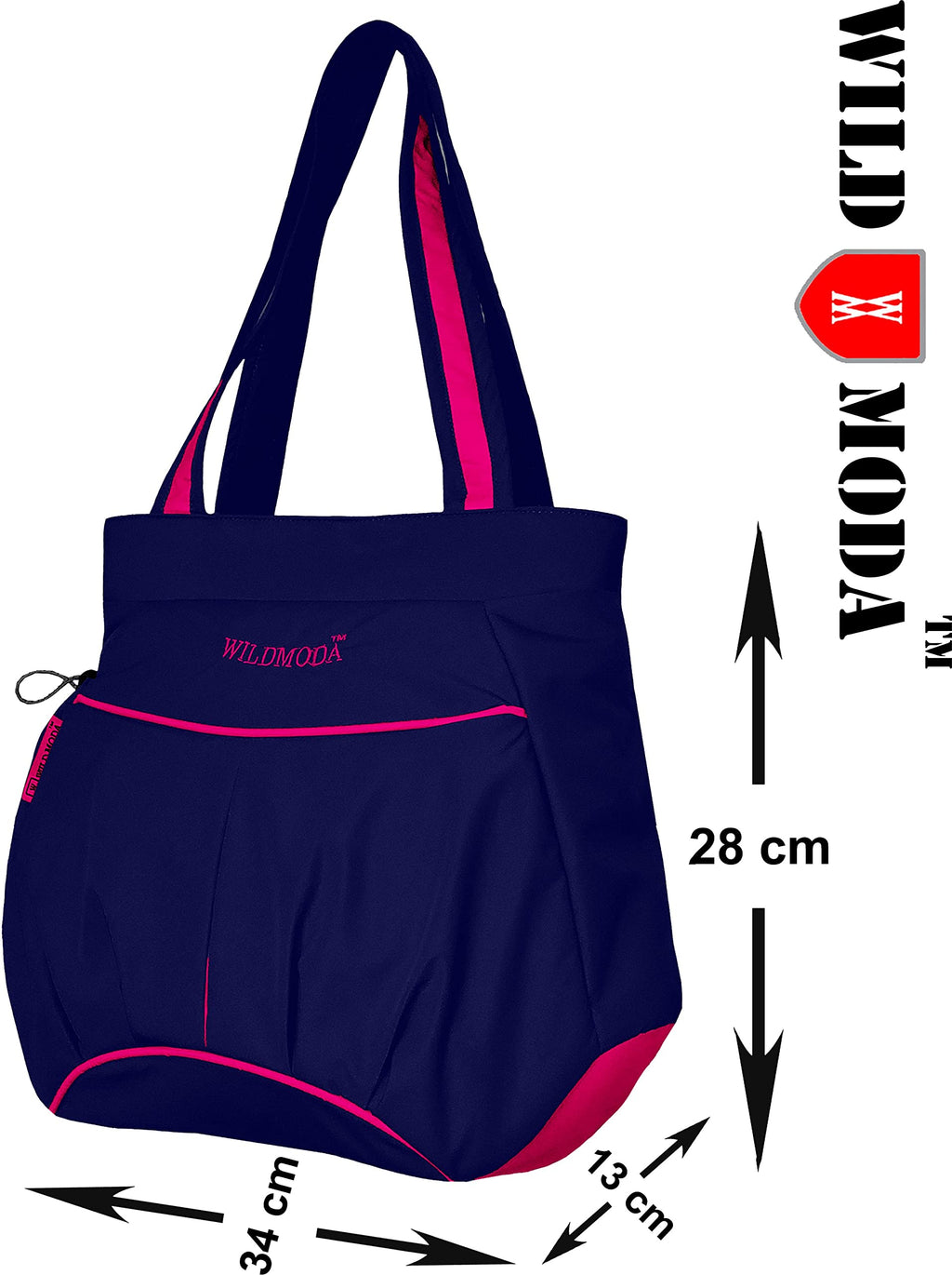WILD MODA Women's Tote & Shoulder Bag (Set of 1) (Blue & Pink)
