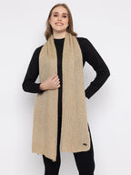 513 Women's Acrylic Woolen Solid Self Design Casual Warm Winter Wear Muffler Scarf Stole