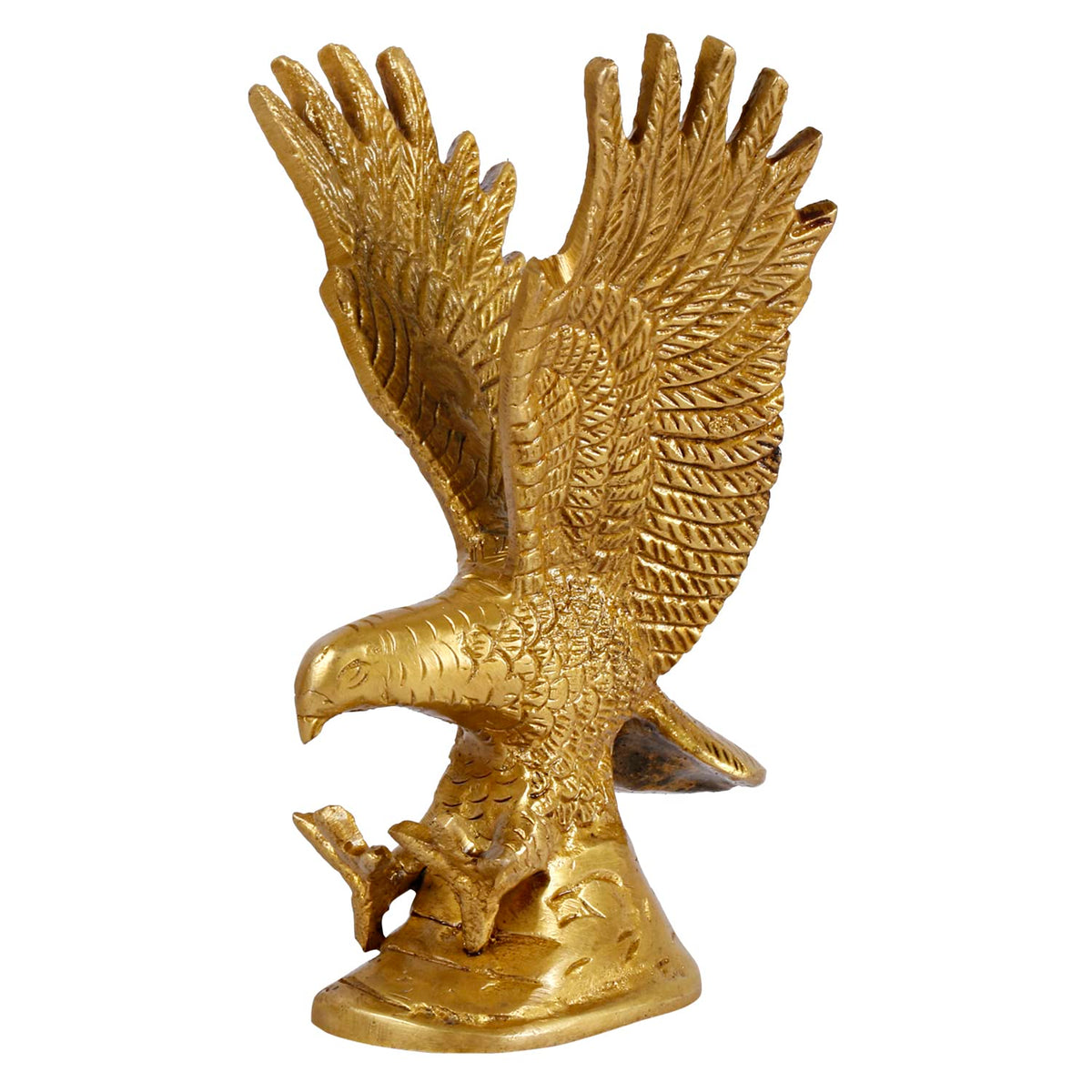 ARTVARKO Brass Eagle Statue Wild Bird Flying Hawk Sculpture Feng Shui Vastu Animal Decorative Handmade for Home Decor Office Showpiece Gift 6.5 Inch