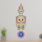 Artvibes Decorative Owl Evil Eye Hanging for Home Entrance | Lucky Charm Nazar Protection MDF Wall Art | Vastu Accent for Living Room | Office | Balcony & Main Door | Housewarming Gift (WH_8530N)