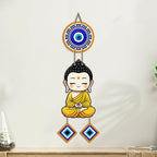 Artvibes Cute Buddha Evil Eye Wall Hanging for Home Entrance | Spiritual MDF Wall Decor | Meditation Room Vastu Wall Art for Living Room | Bedroom & Office | Gift Item (WH_8592N)