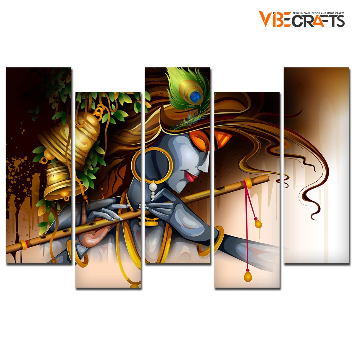 VIBECRAFTS 5 Piece Premium Wall Painting For Home|Office|Living Room|Gift (PTVC5Pcs3_7505) (Multi 2)