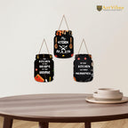 Artvibes My Kitchen My Rules Printed MDF Wooden Wall Art For Cafe | Kitchen | Restaurants | Quotes Decor Item | Kitchen Quotes Wall Hanging | Wall Illustrations | Gift Items (WH_8903N), Set of 3