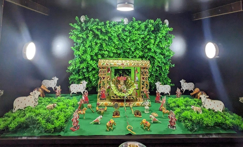 NNJ GROUP Pichwai Cow Design MDF Cutout for Diwali | Dussehra | Rangoli | Pooja | Festival Gift | Wedding Decorations (3 Pair) (6 Cow)