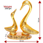 KridayKraft Love Birds Swanset Pair of Kissing Duck Metal Statue,Love for Romantic Gift to Boyfriend,Girlfriend,Decor Your Home,Office,Showcase,Animal Showpiece Figurines.