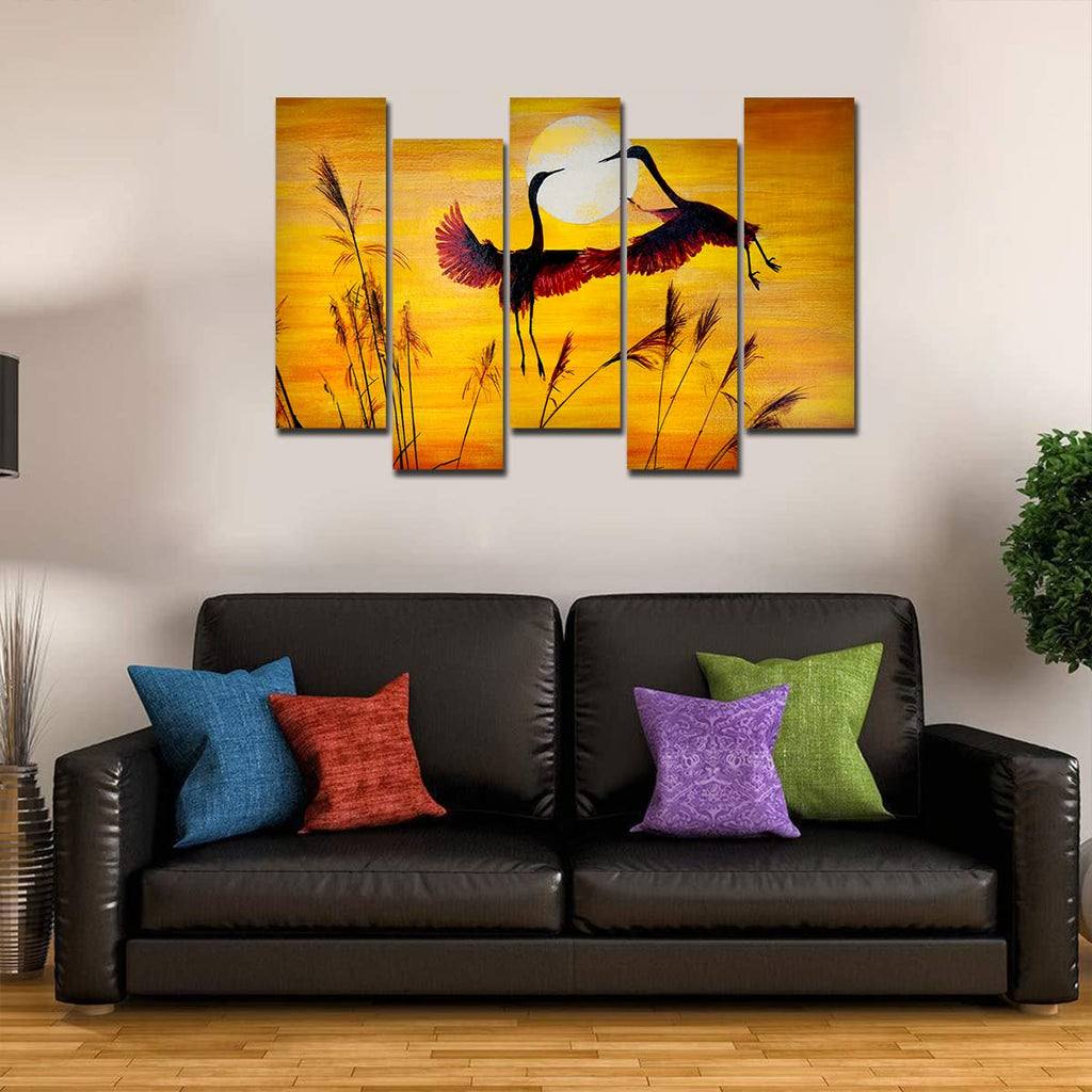 VIBECRAFTS 5 Piece Premium Wall Painting For Home|Office|Living Room|Gift (PTVC5Pcs3_7509) (Multi 6)