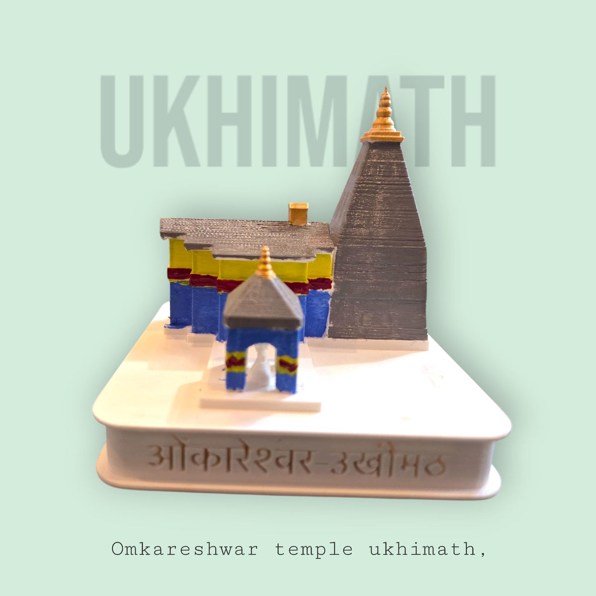 DevaDarshan Omkareshwar-Ukhimath Temple Miniature – Ukhimath Kedarnath and Madhyamaheshwar Winter Seat Model | Temple Replica | Pooja Room Décor | Spiritual Gift | Uttarakhand Heritage Souvenir