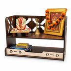 Zesta Wooden Mandir for Home Big Size | DIY Pooja Mandir with LED Spot Light | Devghar Cabinet for Living Room or Office | Wall Mounted Pooja Unit for Home (Double Step)