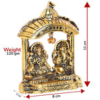Kridaykraft Metal Laxmi Ganesh Idol Decorative Murti Temple Frame Metal Statue for Pooja & Decor Your Home, Office, Decorative Showpiece Figurines