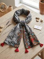VASABA Women's Stylish Elegant Summer Cotton Stole/Scarf/Scarves with Multicolor Floral Pattern