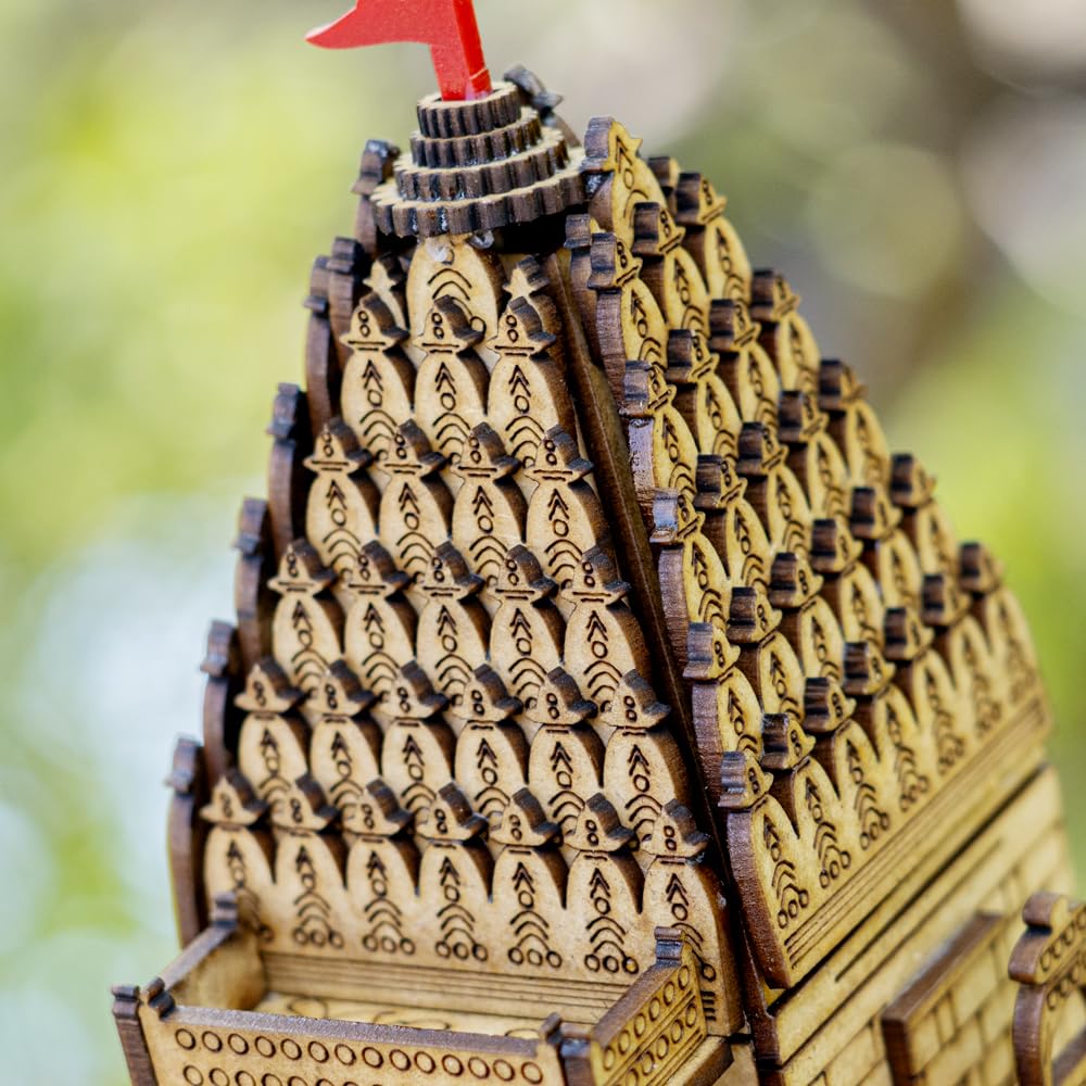 DEEP Creations Ujjain Mahakaal Wooden Temple Mandir 3D Replica Home/Office/Shop Decore Gift for Inauguration