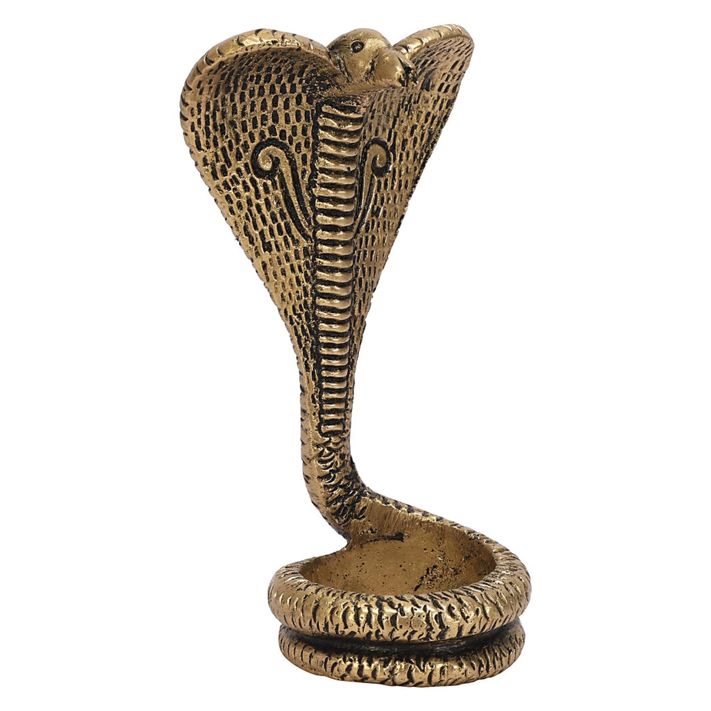 SVARUP Brass Shiva Snake for Lingam Shivlingam Naagdev Naag Idol Puja Statue God Mandir Temple Home Decor Vastu Showpiece 4 Inch