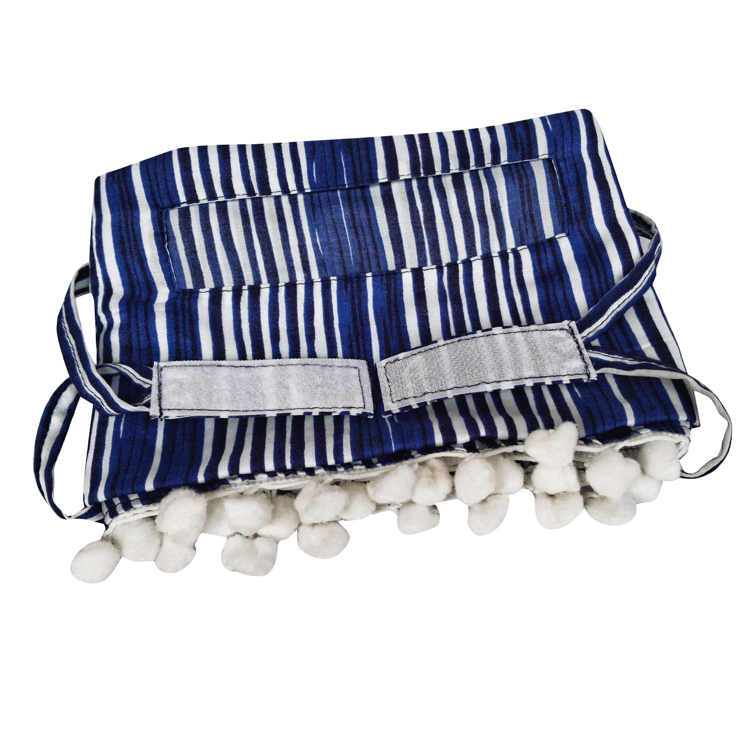 Switchon Scarf Hijab Rayon Printed fancy scarf for women Size Adjustable -Hook loop tape (Blue_White)