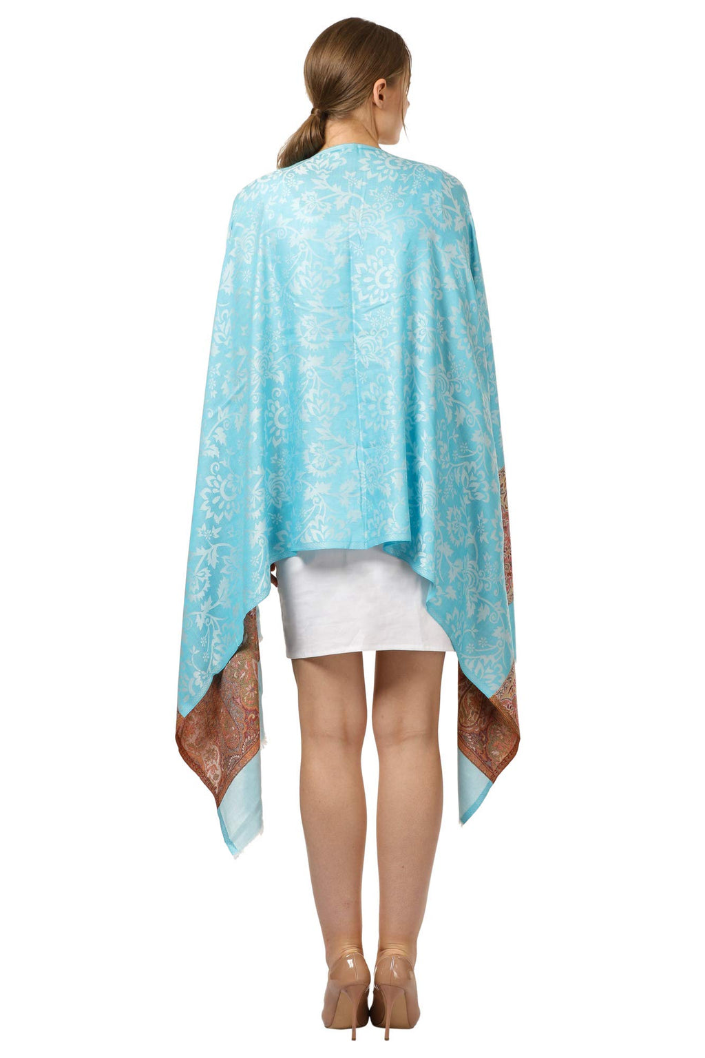 Pashtush Women's Soft Bamboo Scarf, Casual Shawls, Stoles, Wraps (size 70 x 200 cm) (Aqua) (Aqua Blue)