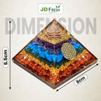 JD FRESH Original 7 Chakra Crystal Laxmi Pyramid Vastu for Home for Good Luck/Money & Wealth/Spiritual Gift/Showpiece for Living Room/Home Décor