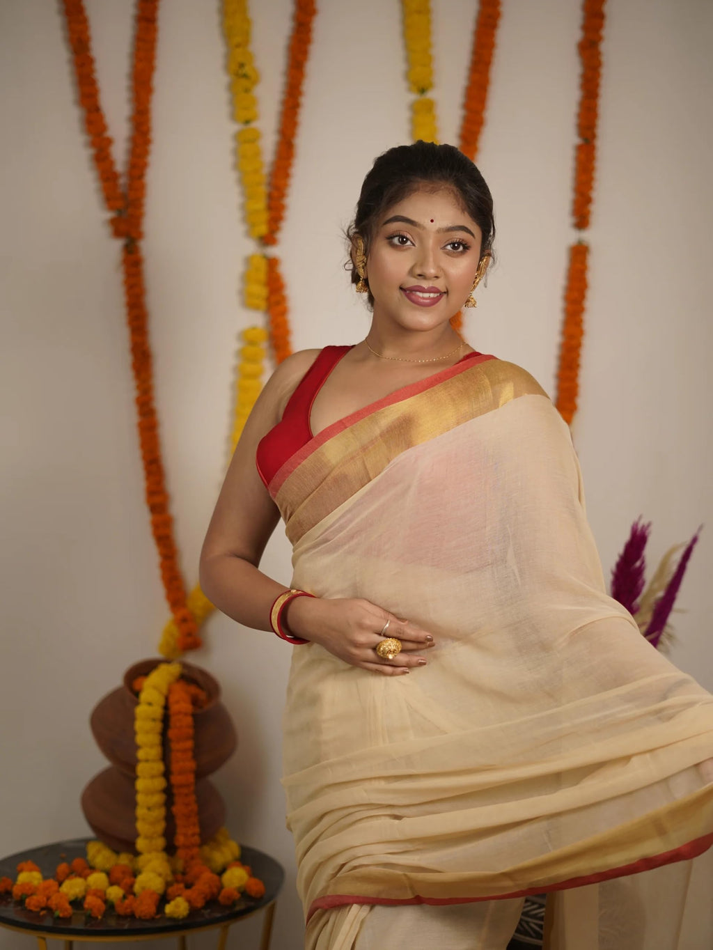 SARADA HANDLOOM Mul Cotton Designer Saree for Women (SSH-72)