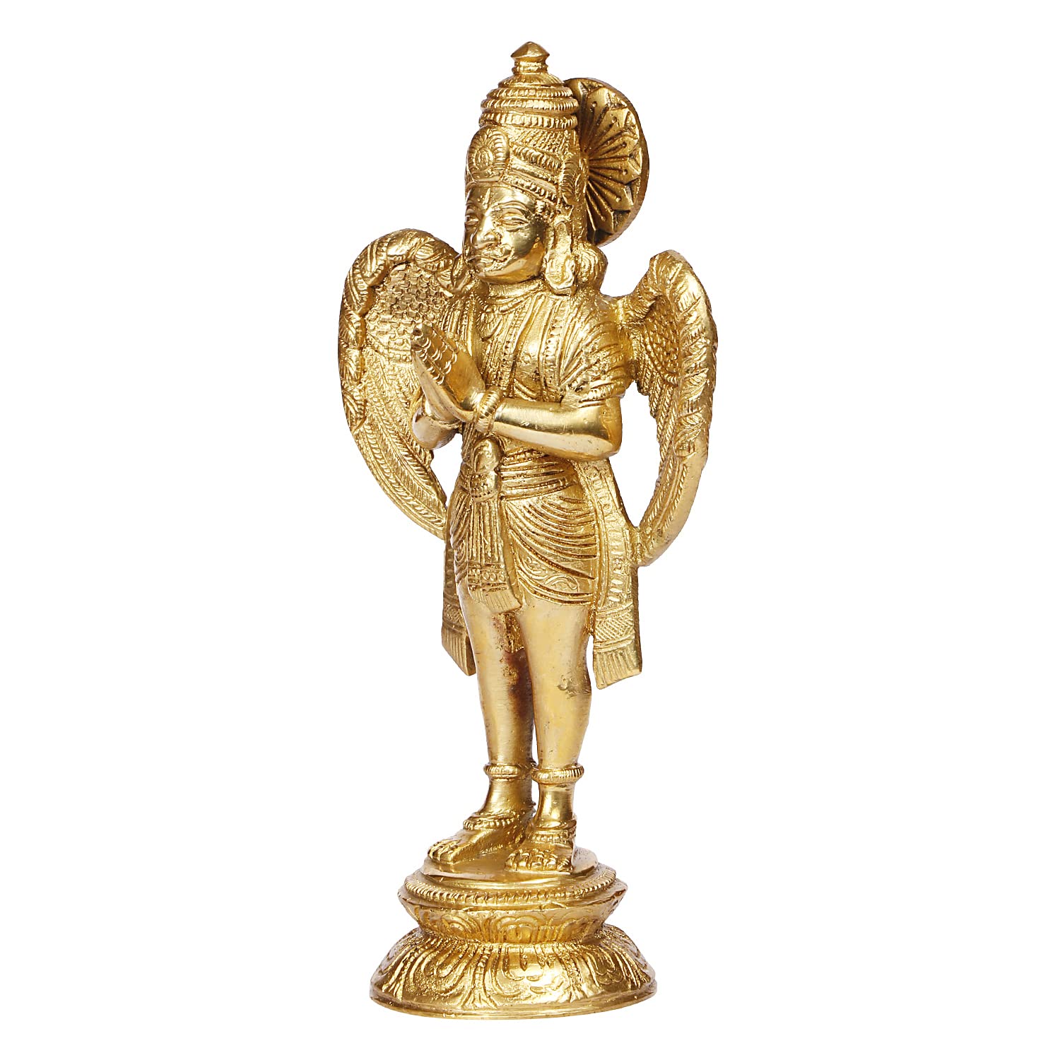 ARTVARKO Brass Garuda Idol Statue Vishnu's Vehicle Eagle Bird Murti for Home Decor Vaastu Feng Shui Vastu Lucky Charm Marriage Gift Height 8 Inch