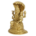 ARTVARKO Lakshmi Narasimha Murti Brass Vishnu Laxmi Narayan Sheahnaag Idol Statue Showpiece for Home Puja Pooja Room Temple Mandir Decor 7.5 Inches