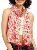 KE KANHA EXPORTS Cotton Scarf with Tassels|Scarf for Women Stylish|Stole for Women|Breathable Boho Beach Summer Wrap|Multicolor Scarf|Easily Fits 180 * 50 CM