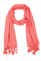 URBAN LADIIIZ Solid Sequin Stole with Tassels for Women & Men – Soft Lightweight Rayon Fabric | Available in 10+ Colours (PEACH)