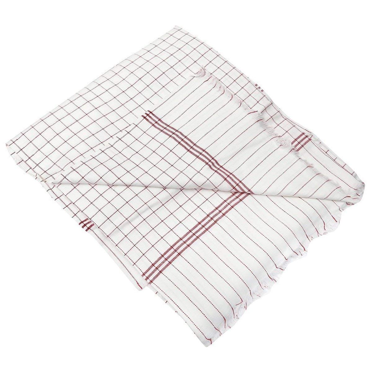 ans Heavy Quality Single Bed Top Sheet 60 * 99 Inches Soft Thin Summer Blanket/AC Blanket/Travel Blanket Set of 2 (Mahroon Checkered Topsheet) Kafalo