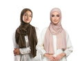 ICW Women's UV Protection Light Weight Jersey Cotton Summer Scarf Stoles Shawl head scarves for girls Dn03 (Pack of 2) (COLOUR4)