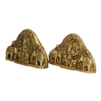 SVARUP Brass Lakshmi Ganesha Idol Set Bhagwan Ganpati Murti Sitting Laxmi Ganesh for Home Office Decor Gift Height 4.75 Inch