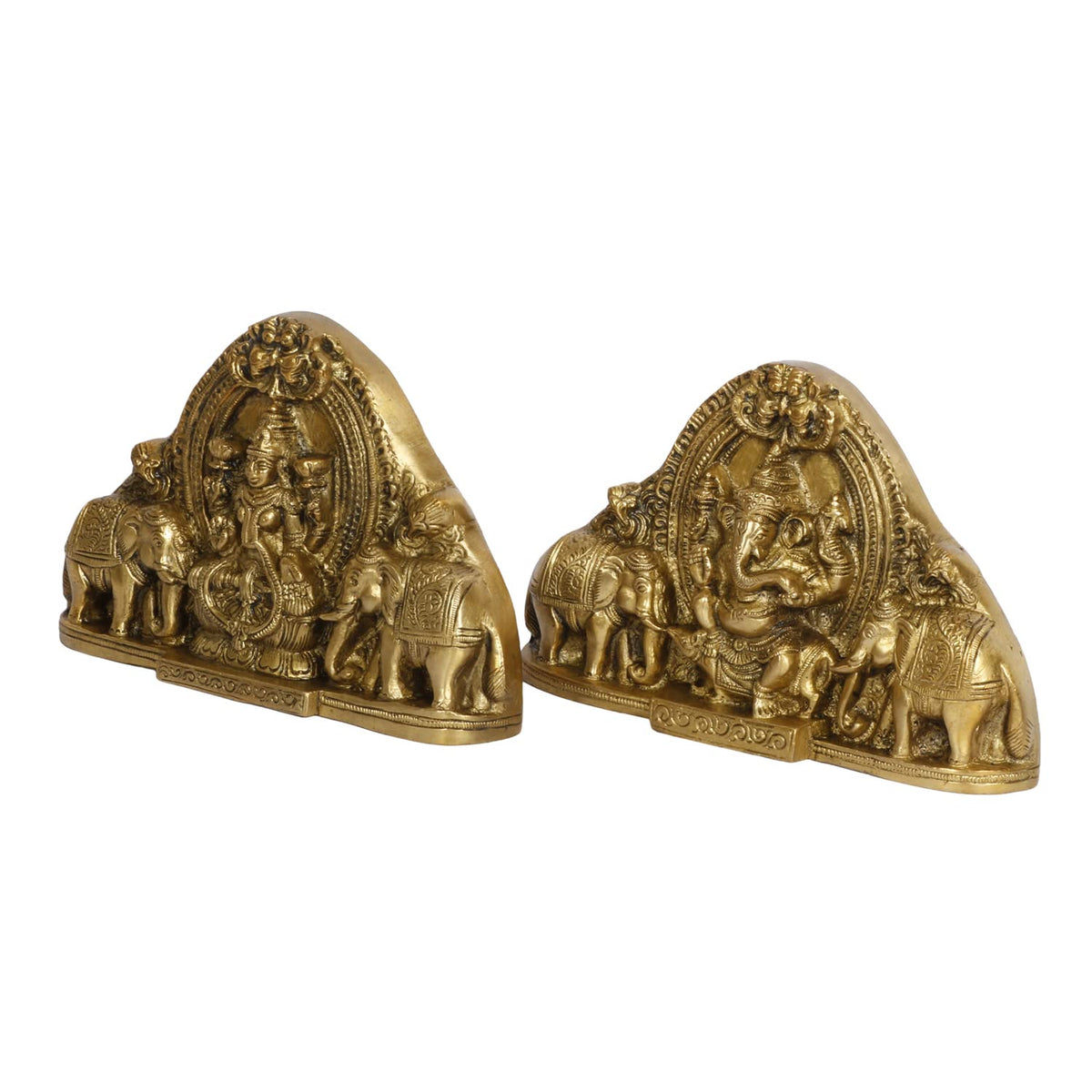 SVARUP Brass Lakshmi Ganesha Idol Set Bhagwan Ganpati Murti Sitting Laxmi Ganesh for Home Office Decor Gift Height 4.75 Inch
