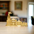 Decorative Golden Statue for Home, Office or Living Space,KridayKraft Metal Shri Ram Janam Bhumi Ayodhya Architectural Shree Ram Mandir Model Prabu Showpiece