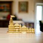 Decorative Golden Statue for Home, Office or Living Space,KridayKraft Metal Shri Ram Janam Bhumi Ayodhya Architectural Shree Ram Mandir Model Prabu Showpiece