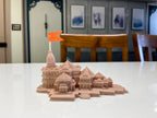 MOBDESK Shree Ram Mandir Ayodhya Model 3D Replica Handcrafted ram janmabhoomi Traditional Authentic Design Ideal for Car Dashboard Home Decoration & Perfect Spiritual Gifts Temple 6 inch - Marble