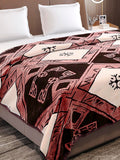 Monte Carlo Unisex Roman Box Double Bed No Reversible 1 Ply 550 GSM | 3 KG Heavy Winter Blanket (160 X 220) (220 X 240) (Pink White) Kafalo