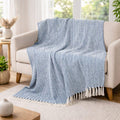 Tarantaran All Season Cotton Weaved Throw Blanket for Bed/Sofa 50x70 INCHES (Teal) Kafalo