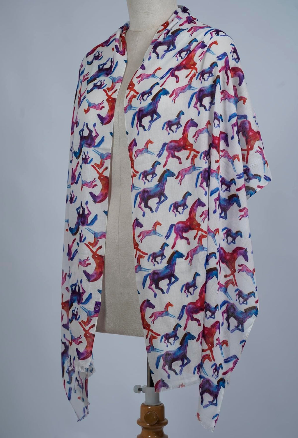 VIC Cotton Modal Digital Print Scarf for Women | Digital Print Designer Stole | Soft Lightweight Luxury Wrap | Premium Cotton Modal Blend | 55 x 170 cm | VIC-SM-DP5517 (watercolor horse)