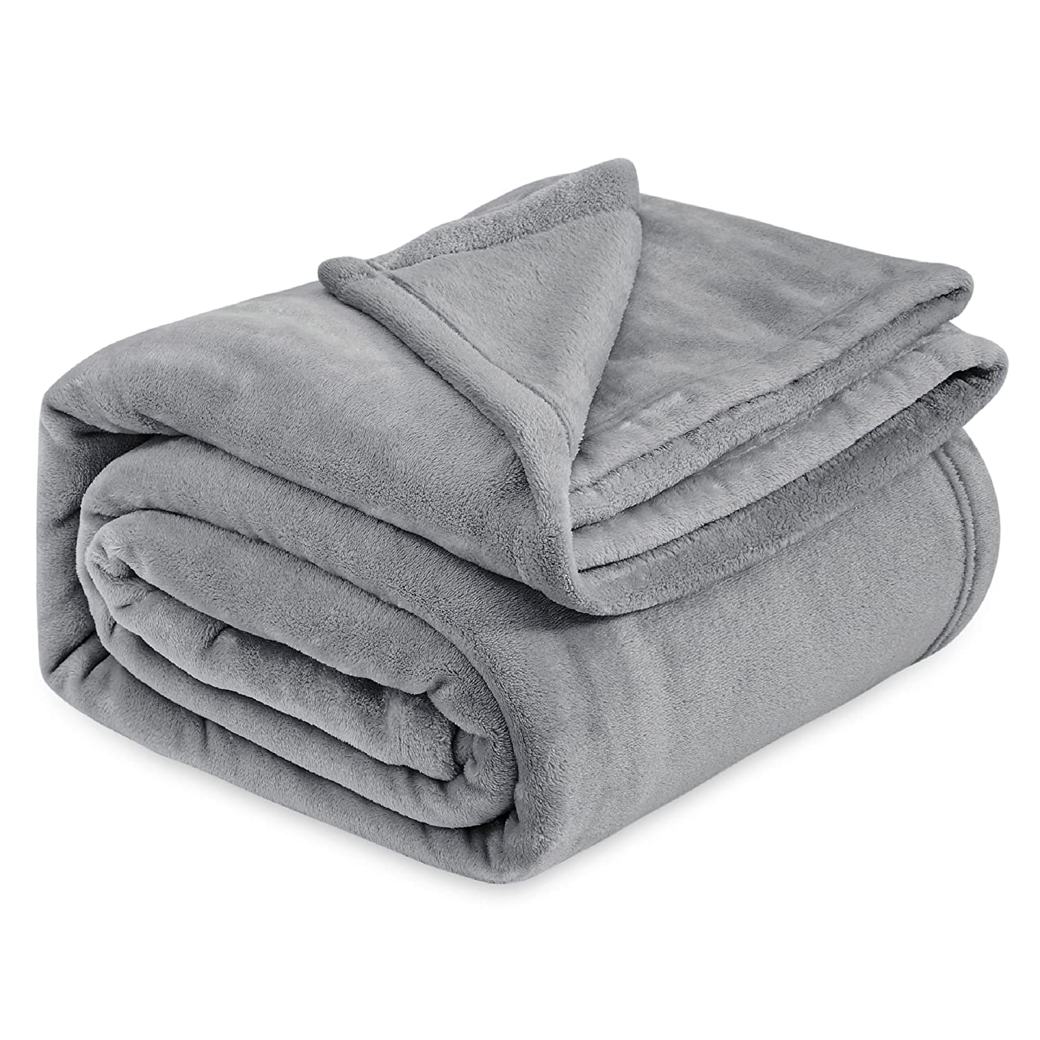 VAS COLLECTIONS Polyester Premium Plush Summer Single Bed Dohar/Ac Blanket|200 GSM Reversible Lightweight Cozy Soft for Bed, Sofa, Couch, Travel & Camping| 225X150 Cm - Grey, Solid Kafalo