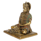 ARTVARKO Brass Lord Hanuman Ji Murti Meditation Bajrangbali Bhagwan Statue for Pooja Gift Living Room Home Décor 8 Inch