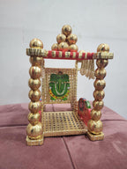Nutts Handmade Small Mandir for Bhagwan Moorti for Home Faith Temple Pooja Mandir Handicraft Temple for Diwali Pooja (Singhasan16)