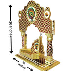 OPPILLA™ Laddu Gopal Jhula, Meenakari Hand Painted Folding Temple Jhoola, Handcrafted Home Temple Decor (Red, 18 Inches x 15 Inches)