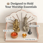 SAPRA Wall Hanging Wooden Mandir for Home | Small Pooja Stand for Wall | Compact Wooden Temple for Pooja Room | Space-Saving Home Mandir & Decorative Wall Pooja Shelf (DIY(Do-It-Yourself))