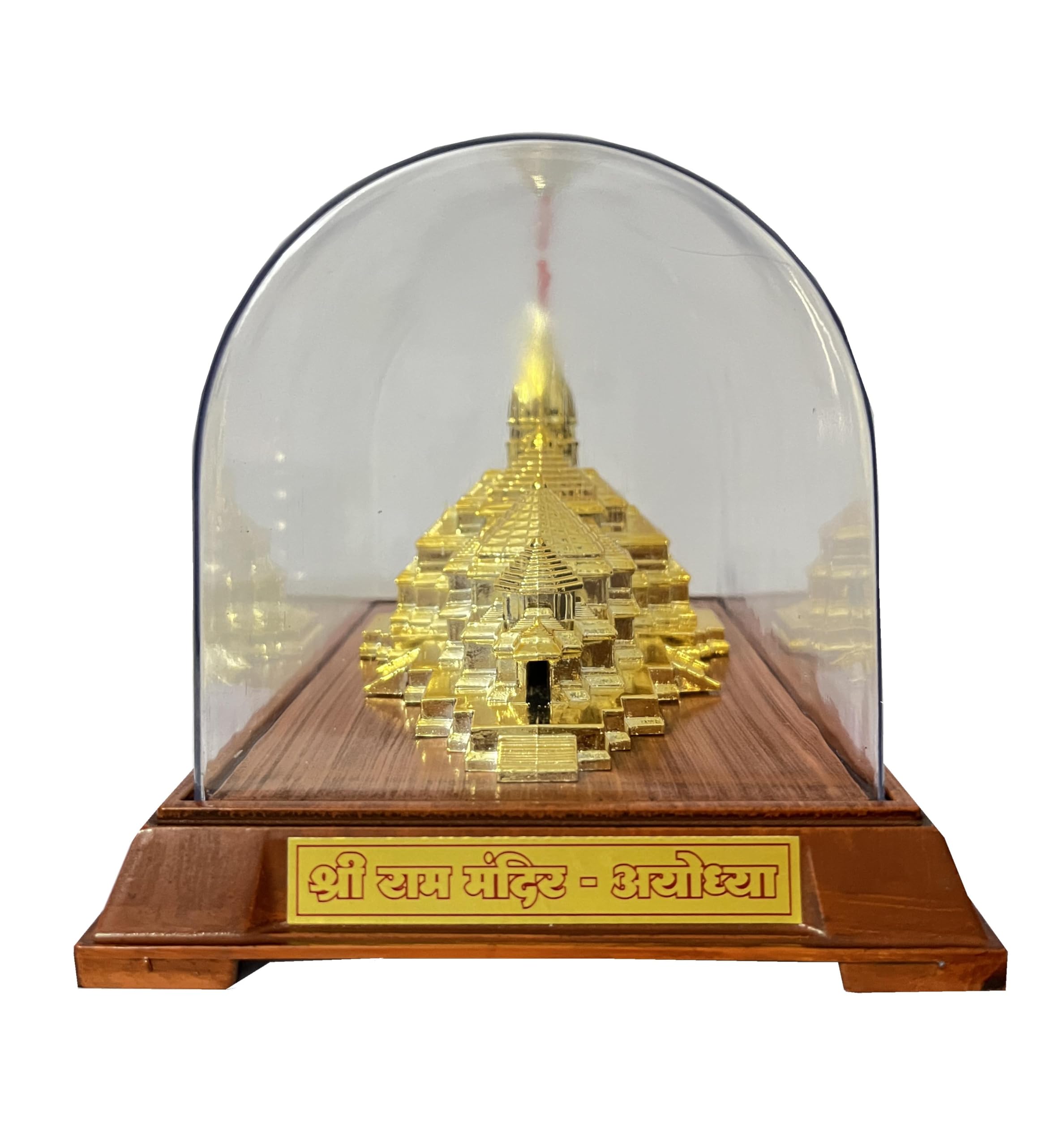 Awadh 7.25 Inch Large Ram Mandir Ayodhya Model Acrylic Covered with Plastic Base Authentic Design Ideal for Home Temple, Home Decor & Gifts (Pack of 1)