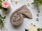 Premium Rhinestone Hijab | Korean Georgette | 70 x 30 Inch | Sparkle Scarf for Women | Soft & Lightweight Fabric (NUDDISH)