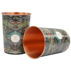 MERCAPE® 100% Pure Copper Glasses Set of 2 | Designer Meena Print | 300ml Each | Ayurvedic Benefits | Handmade Copper Tumblers for Daily Use & Gifting (Multiple Designs) (Persian Mosaic Design)