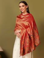 Pashmoda Women Silsila Zari Kaani Fine Wool Shawl (Size: 40x80in, 101x203cm) ZSS03