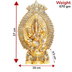 KridayKraft Ganesha Metal Statue, Ganpati Murti for Pooja Room & Decor Your Home, Office, Religious Idol Gift Article, Showpiece Figunrines